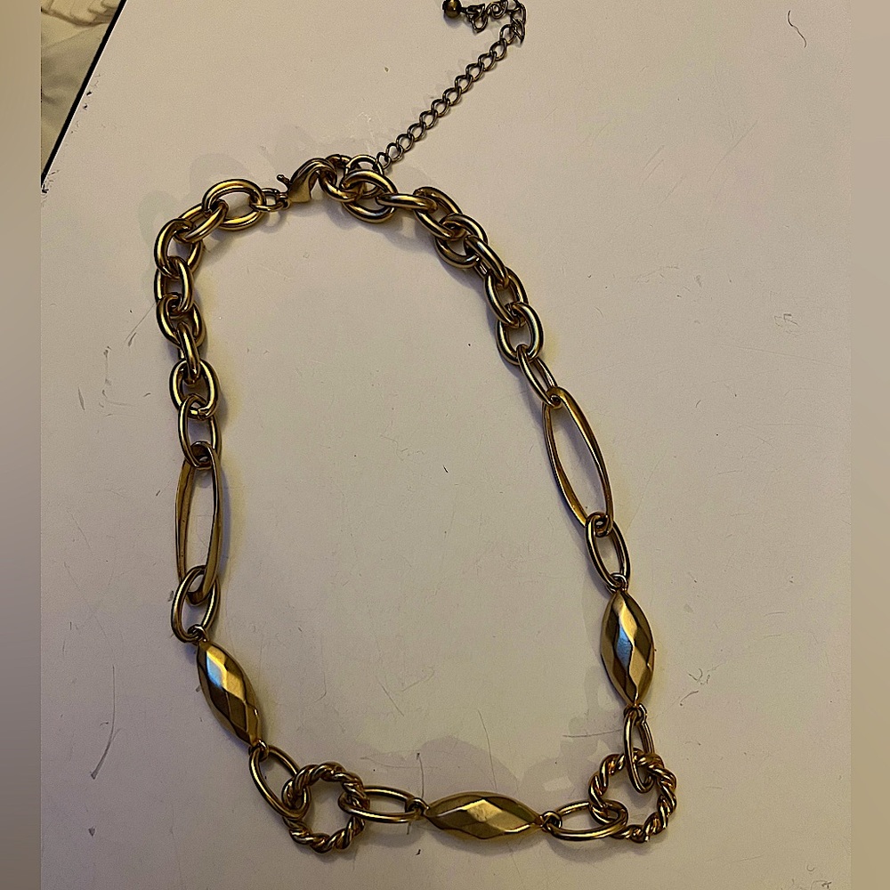 Gold antique necklace. Thrifted from Italy.